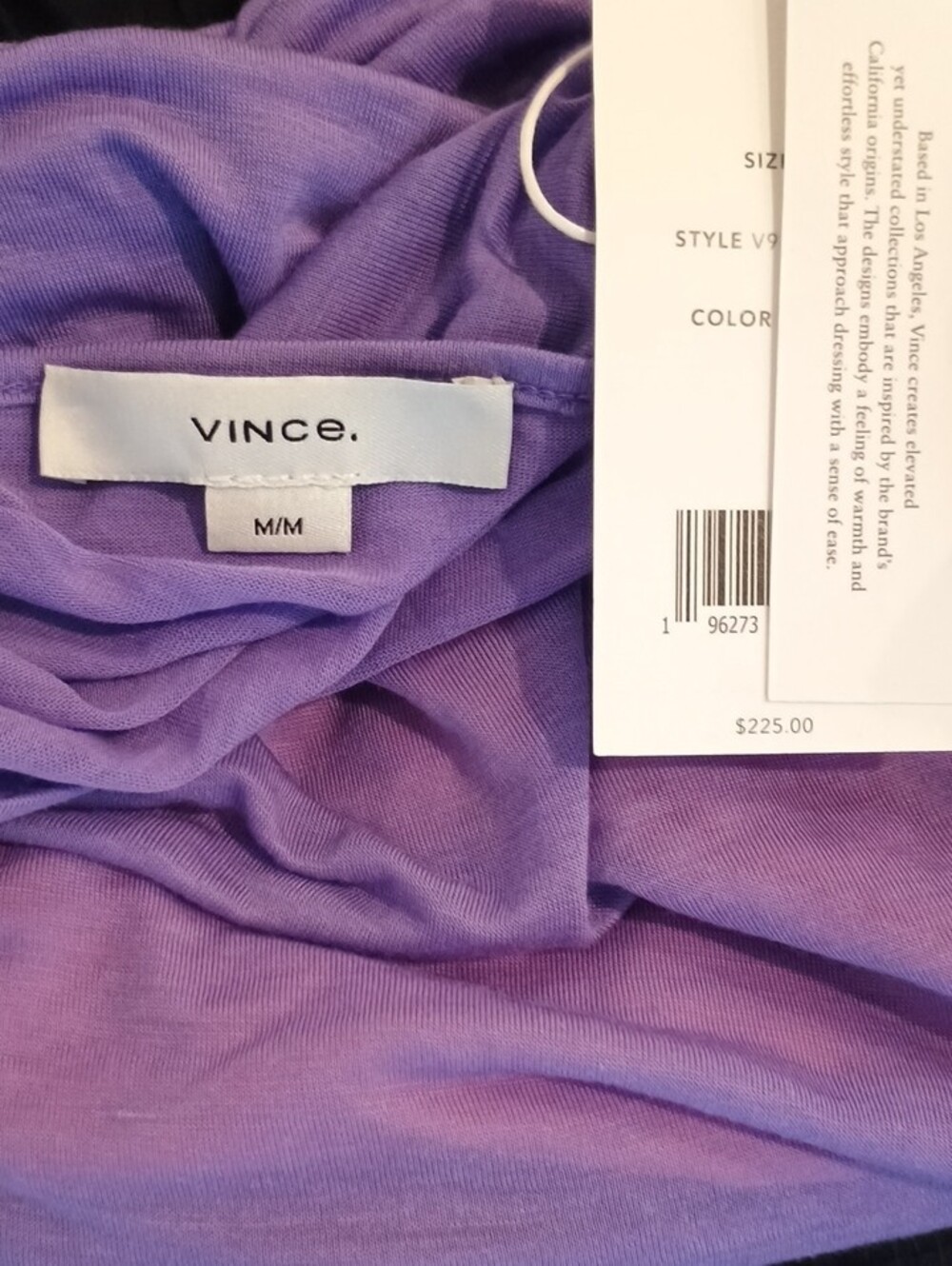 Vince Women's Lavender Long-Sleeve Lightweight Top by - Picture 4 of 5